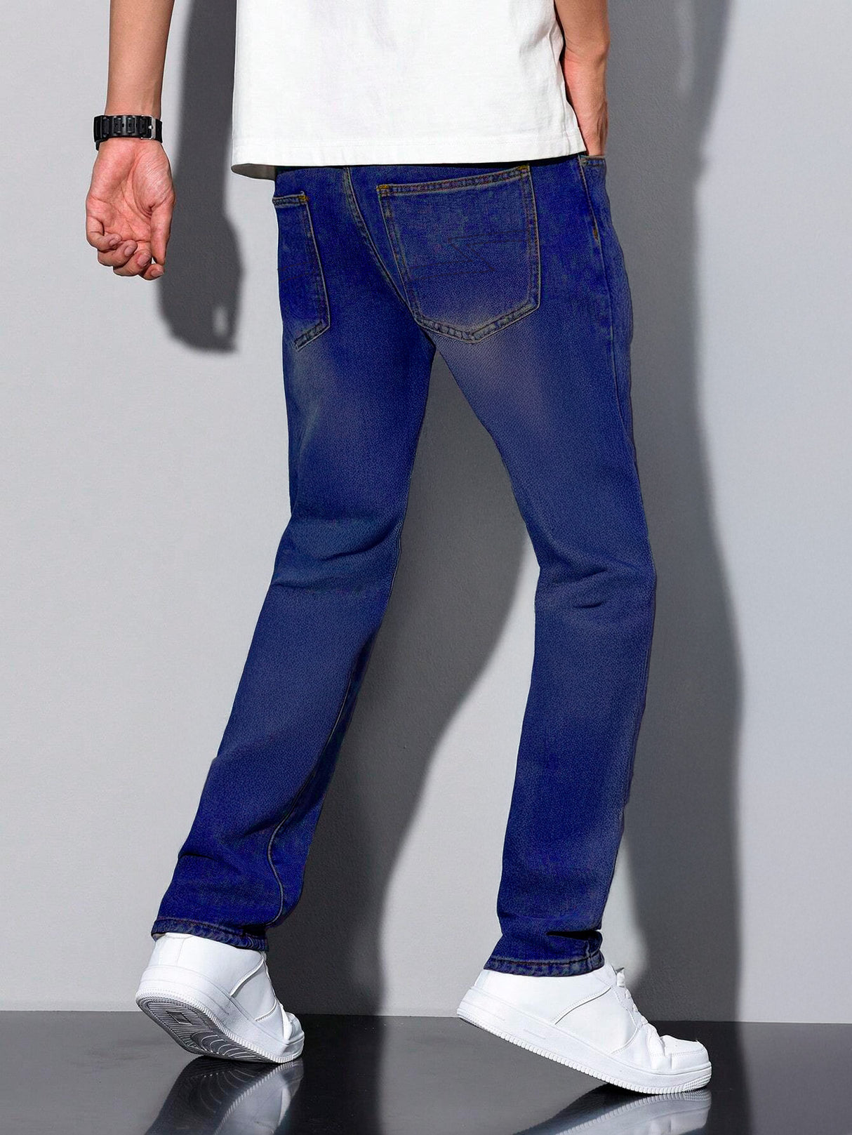 Jeans Clasico Para hombre Pantalon de Mezclilla Corte Regular Recto Slim