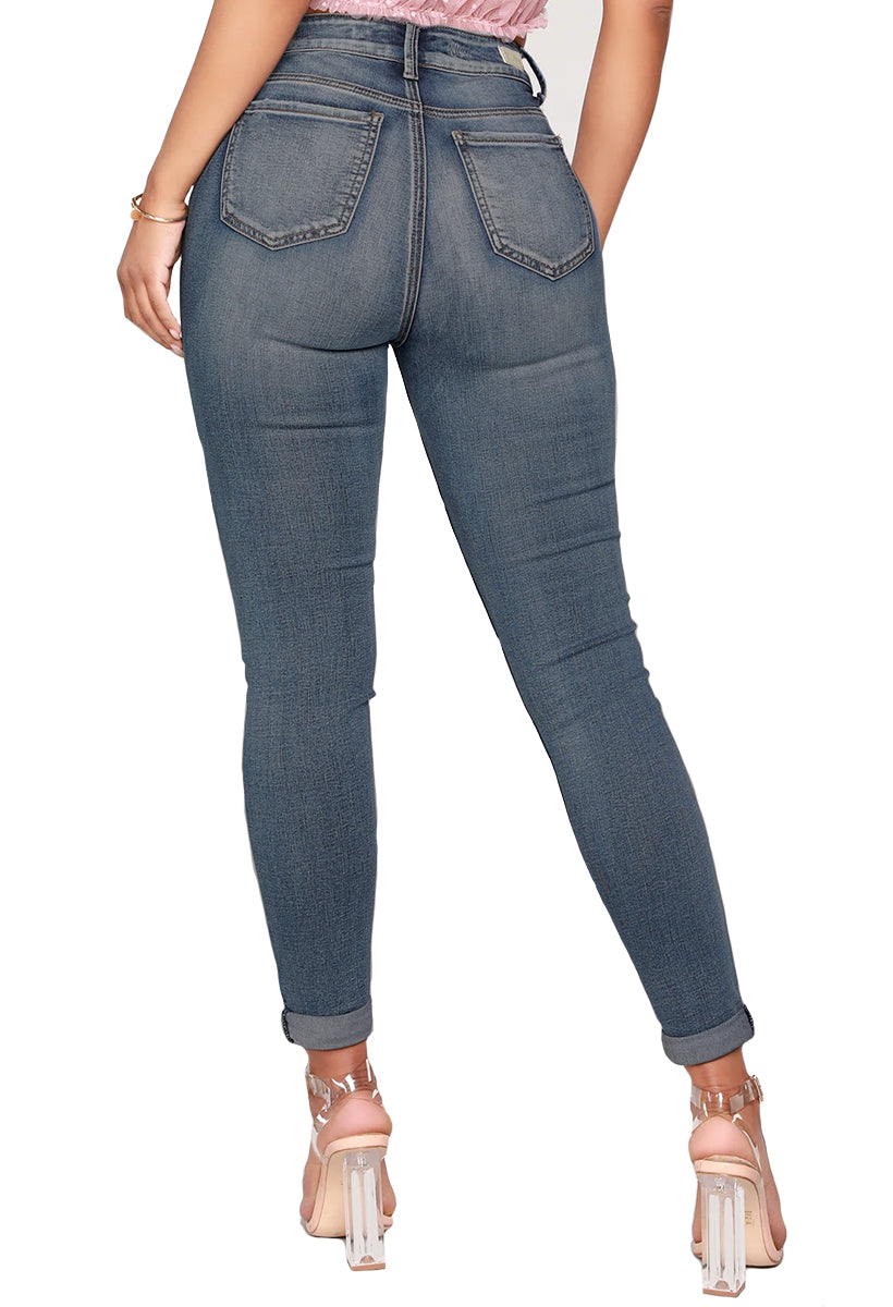 Jeans Dama Stretch Mezclilla Pantalon Corte Alto