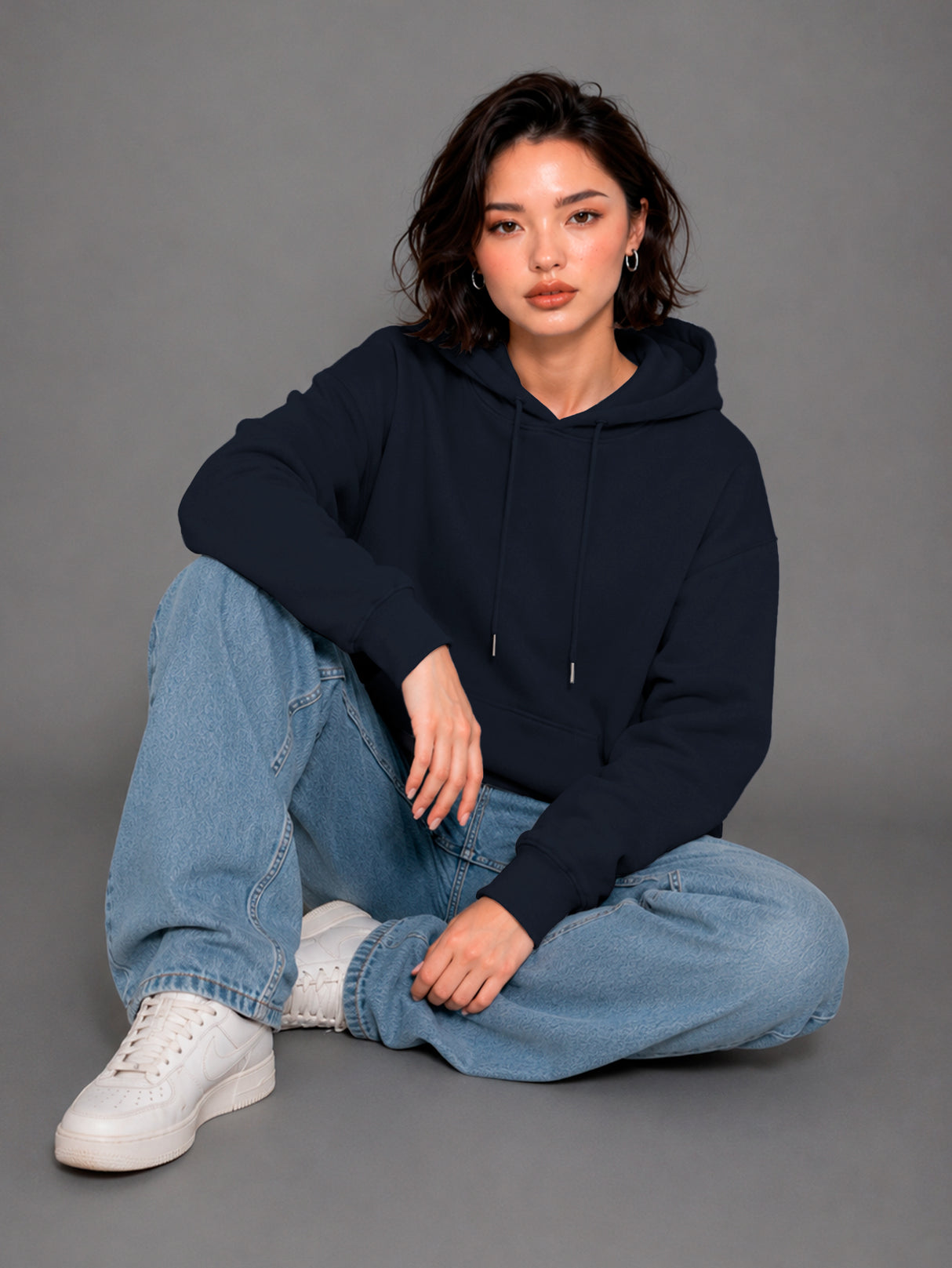 Sudadera con Capucha para Mujer Manga Larga Hoodie sin Cierre