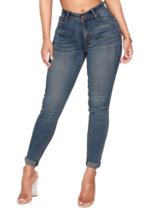 Jeans Dama Stretch Mezclilla Pantalon Corte Alto