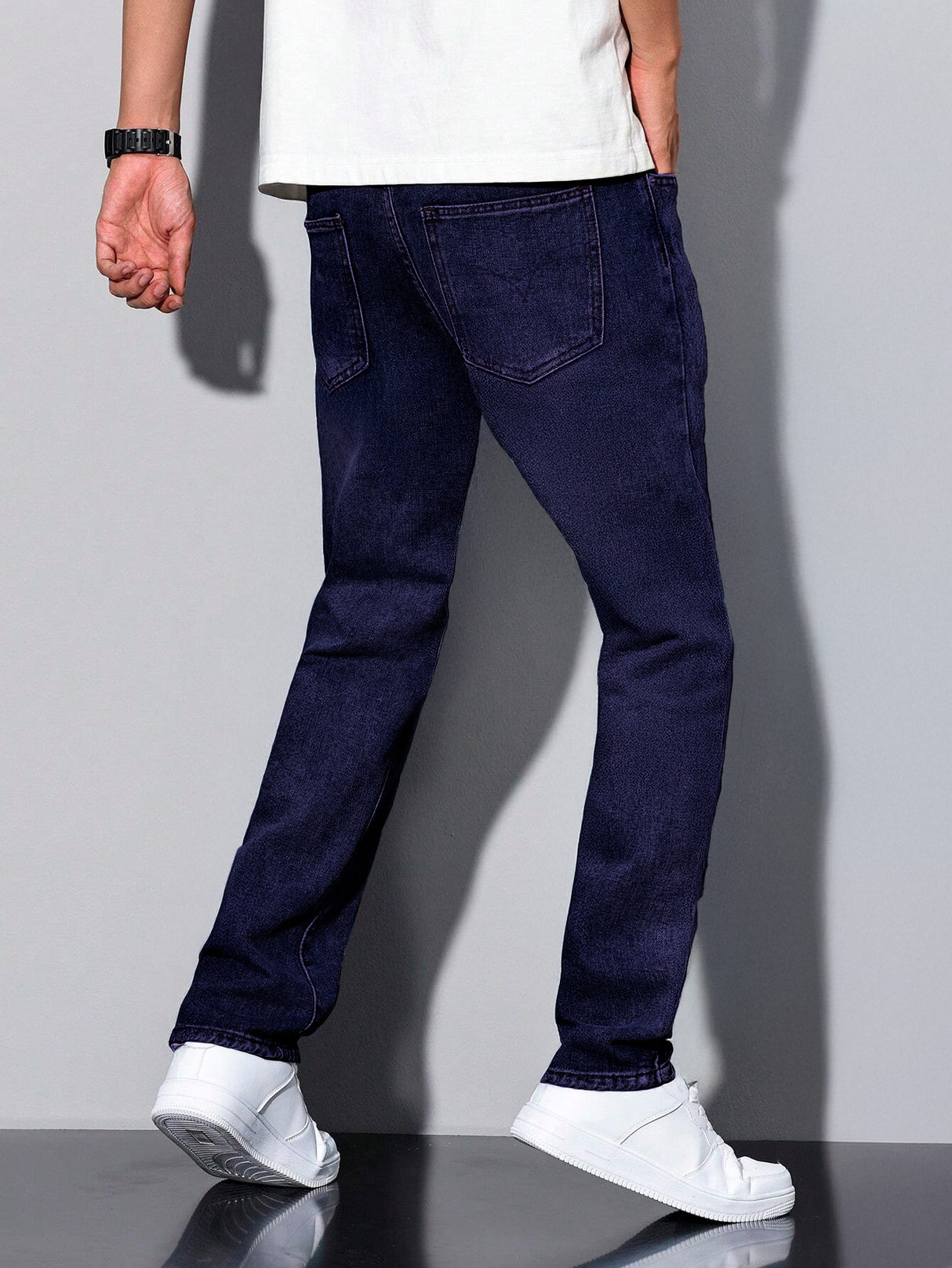 Jeans Clasico Para hombre Pantalon de Mezclilla Corte Regular Recto Slim