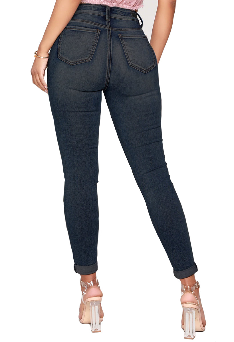 Jeans Dama Stretch Mezclilla Pantalon Corte Alto