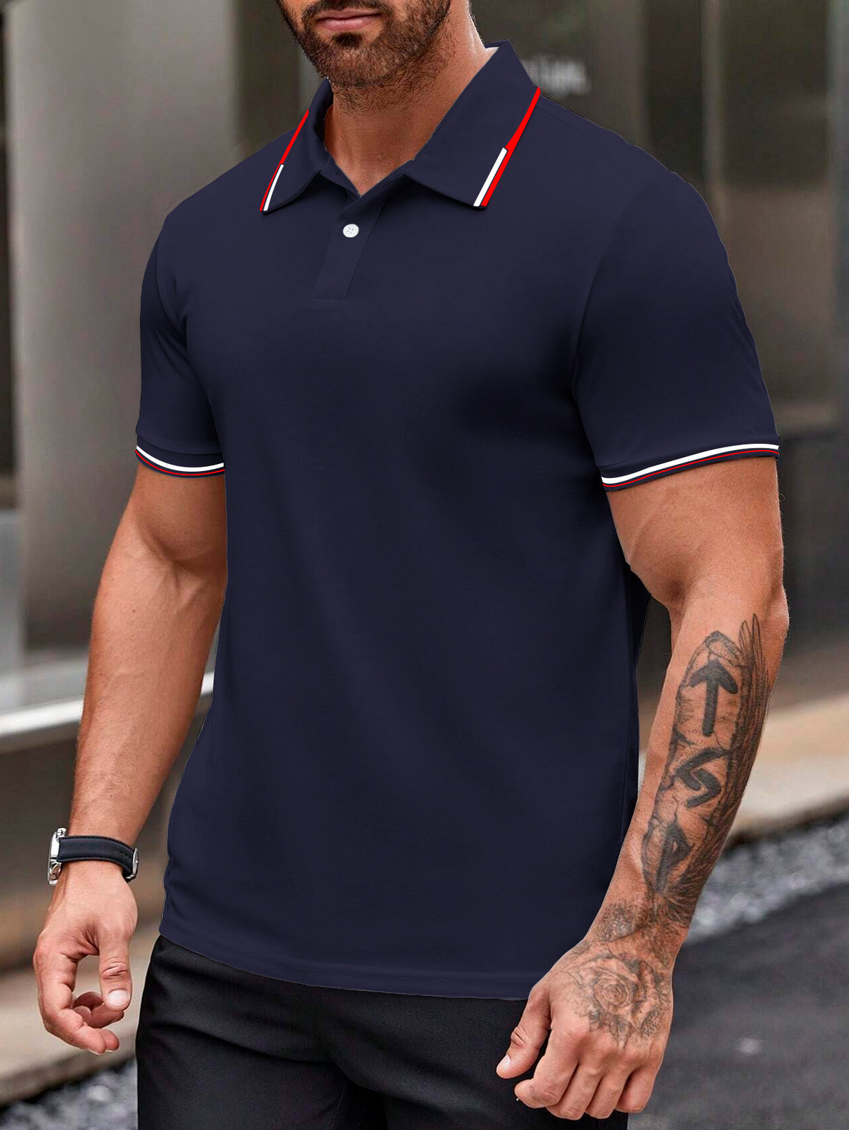 Outfit Playera Polo Azul Marino Hombre Outfit Hombre Camisa Azul