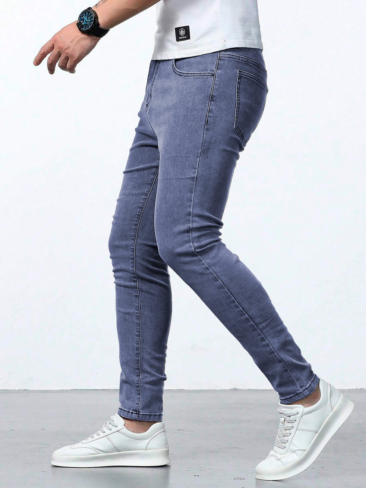 Jeans Ajustados Skinny Fit Pantalón para Hombre de Mezclilla Slim Casual Transpirable