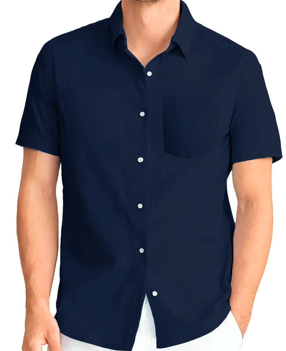 Camisa Para Hombre Slim Fit Strech Manga Corta Shendy Vendy