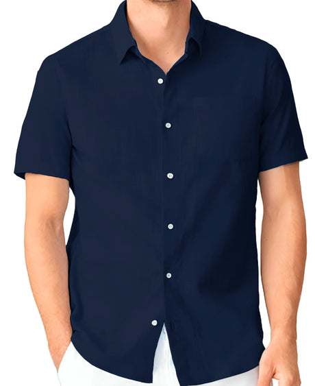 Camisa Para Hombre Slim Fit Strech Manga Corta Shendy Vendy