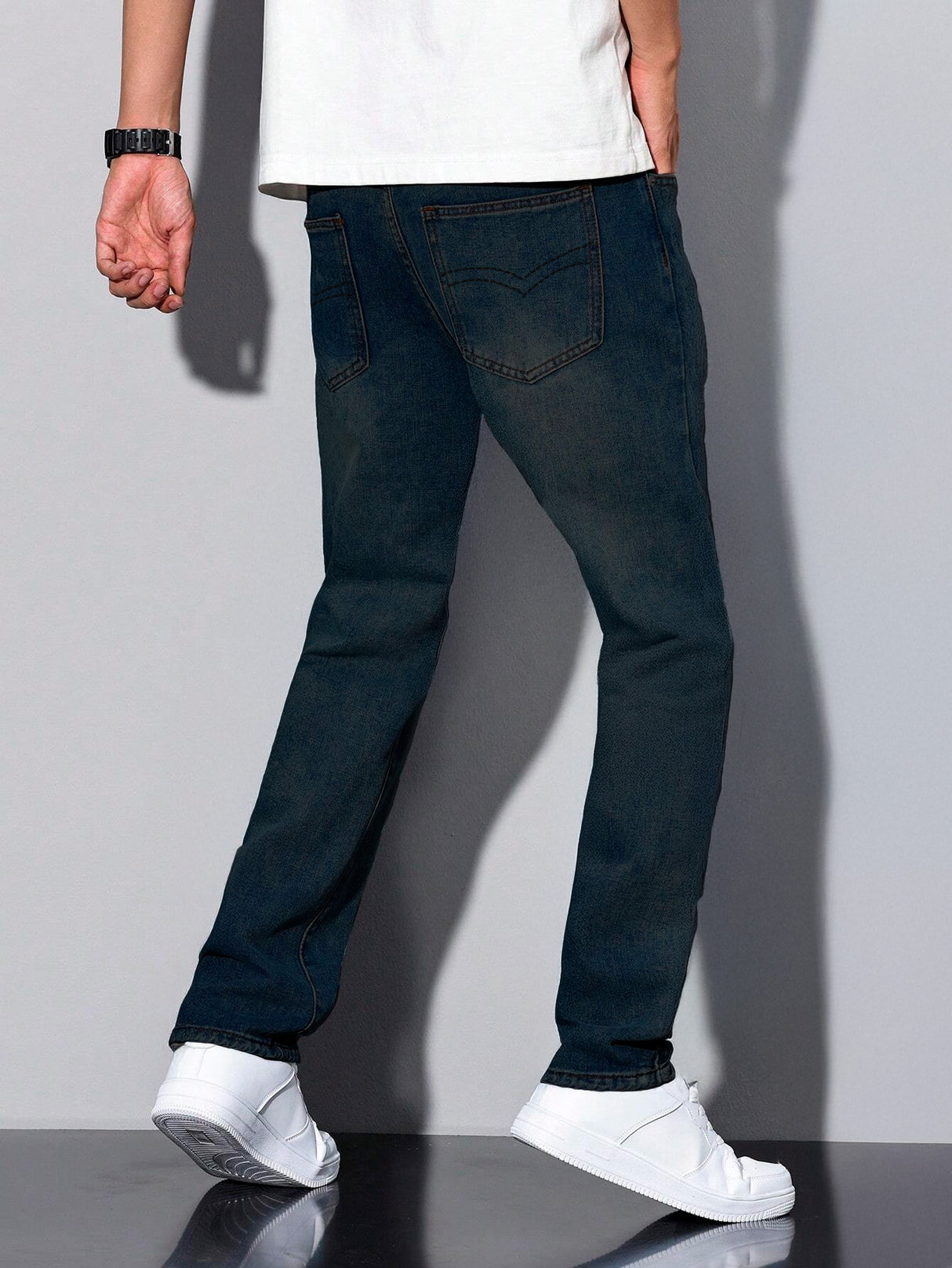 Jeans Clasico Para hombre Pantalon de Mezclilla Corte Regular Recto Slim