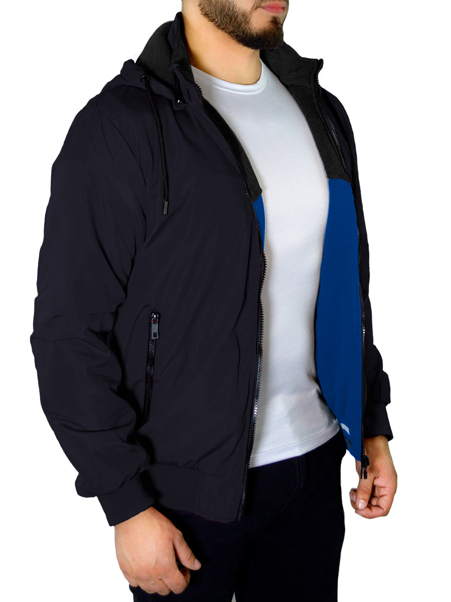 Chamarra Termica Para Hombre Hoddie Doble Vista Con Capucha