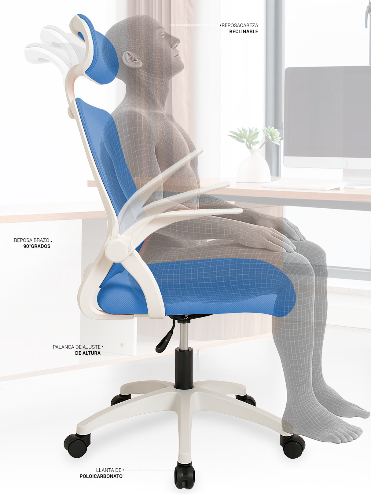 Silla Oficina Ejecutiva Ergonómica Premium Lumbar 360°
