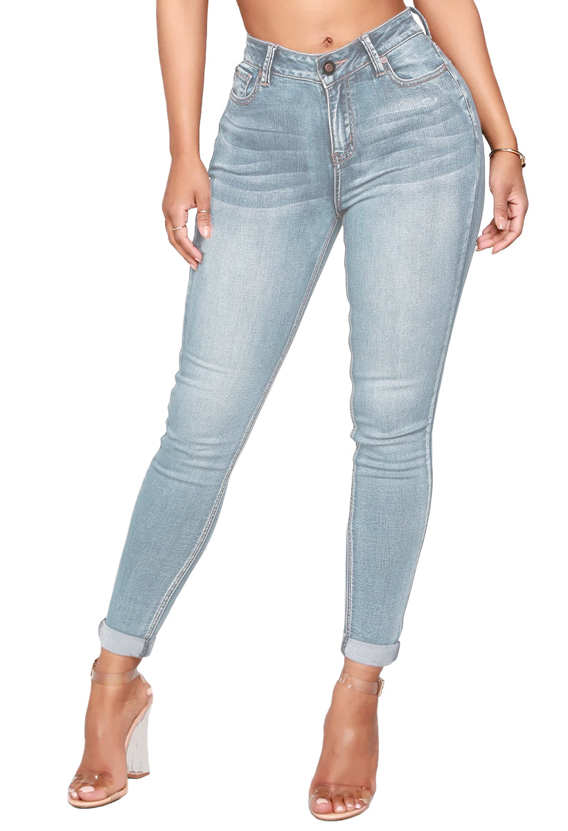 Jeans Dama Stretch Mezclilla Pantalon Corte Alto