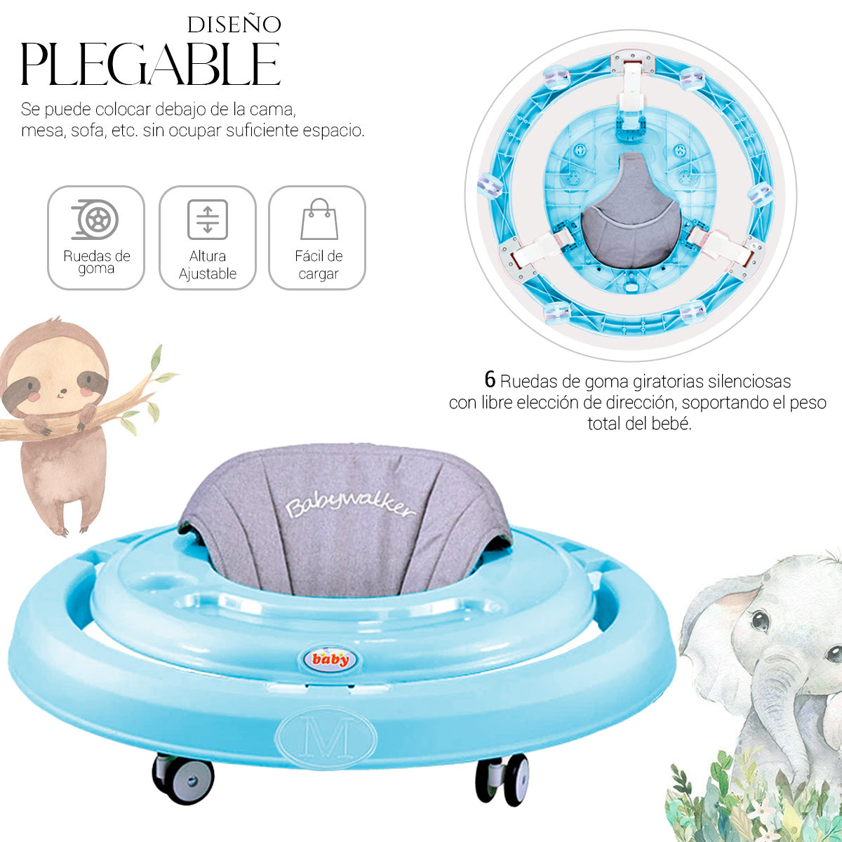 Andadera De Bebe Interactiva Portatil Plegable