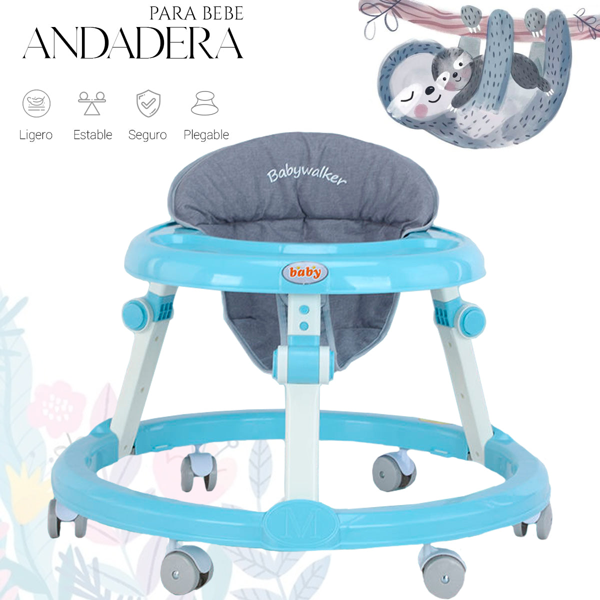 Andadera De Bebe Interactiva Portatil Plegable