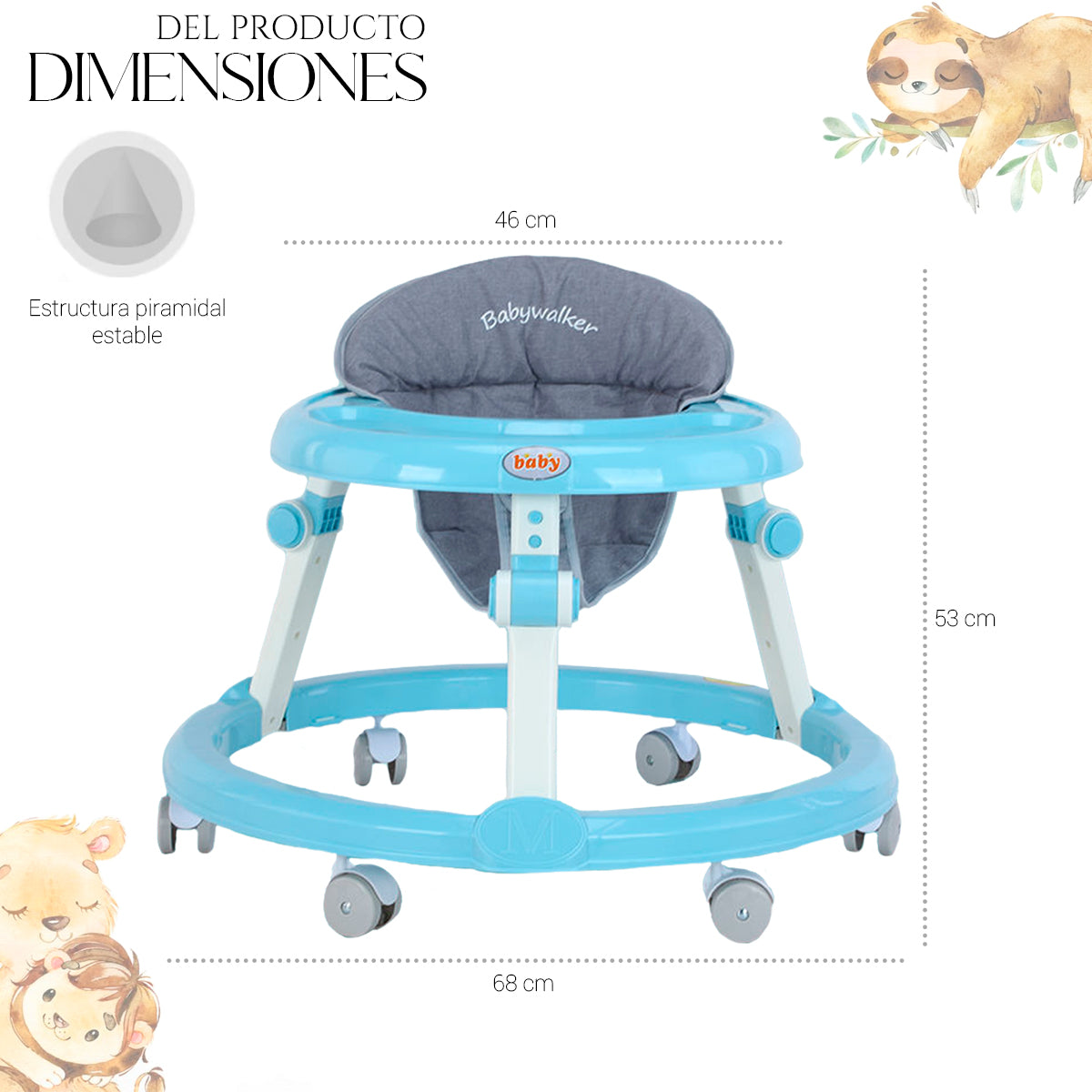 Andadera De Bebe Interactiva Portatil Plegable