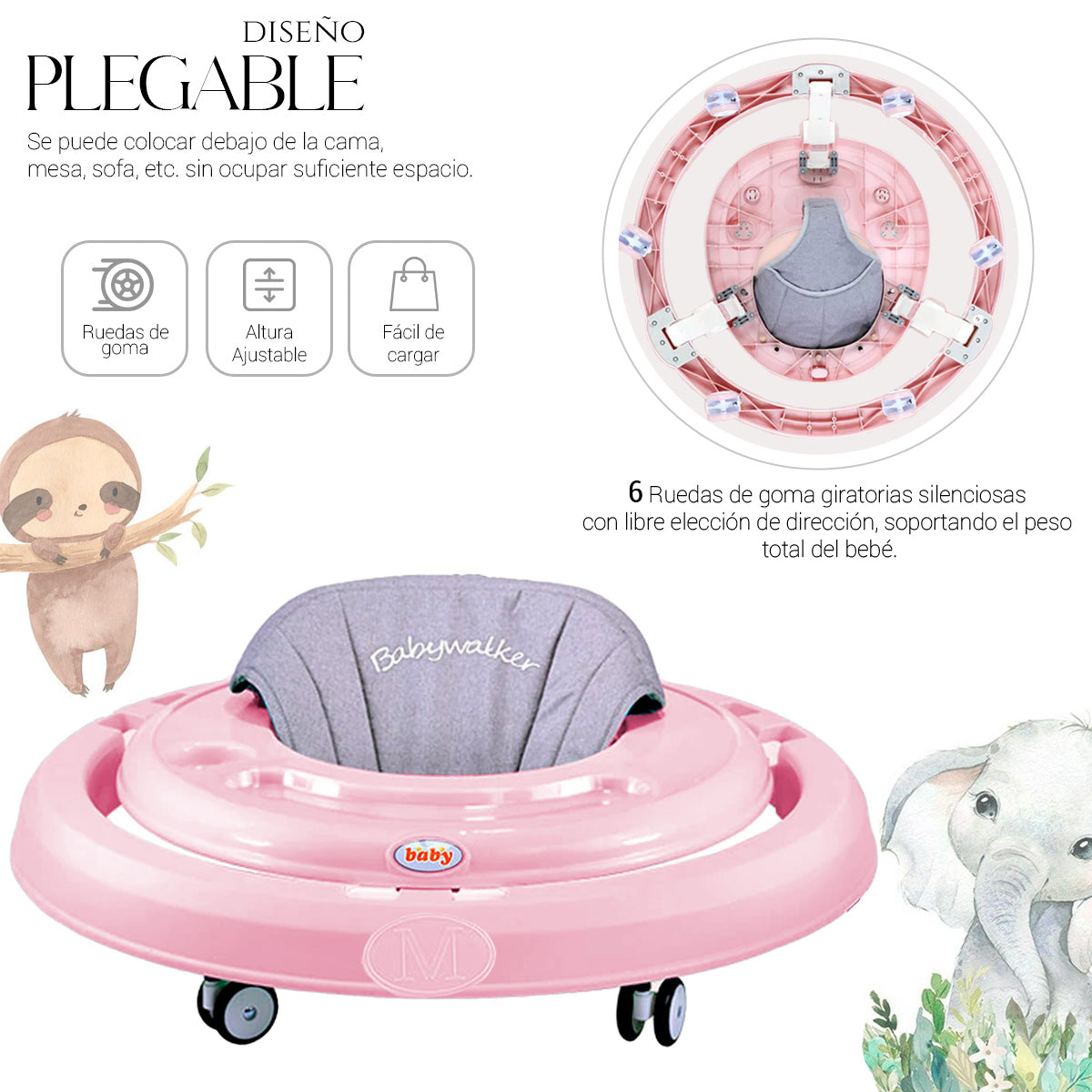 Andadera De Bebe Interactiva Portatil Plegable