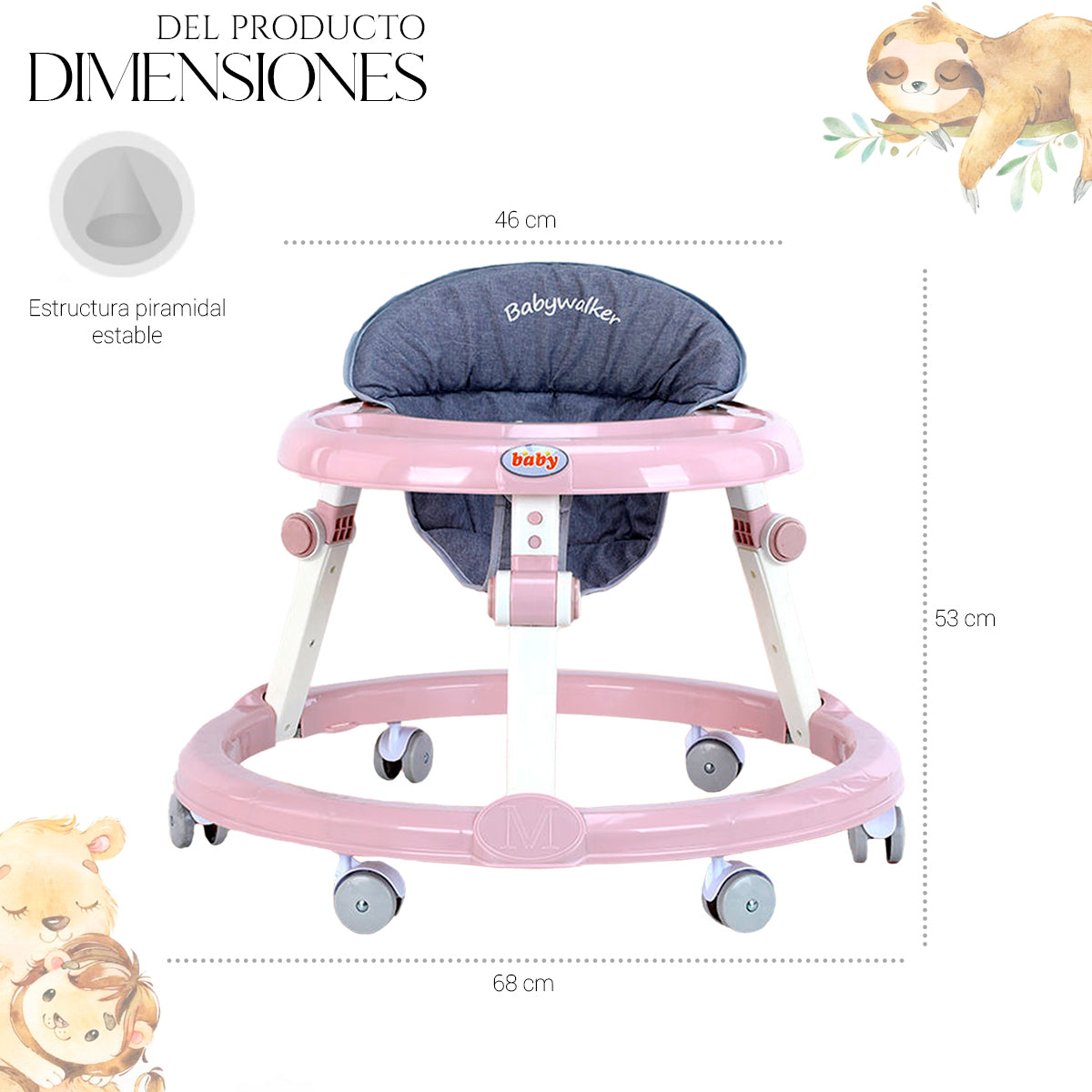 Andadera De Bebe Interactiva Portatil Plegable