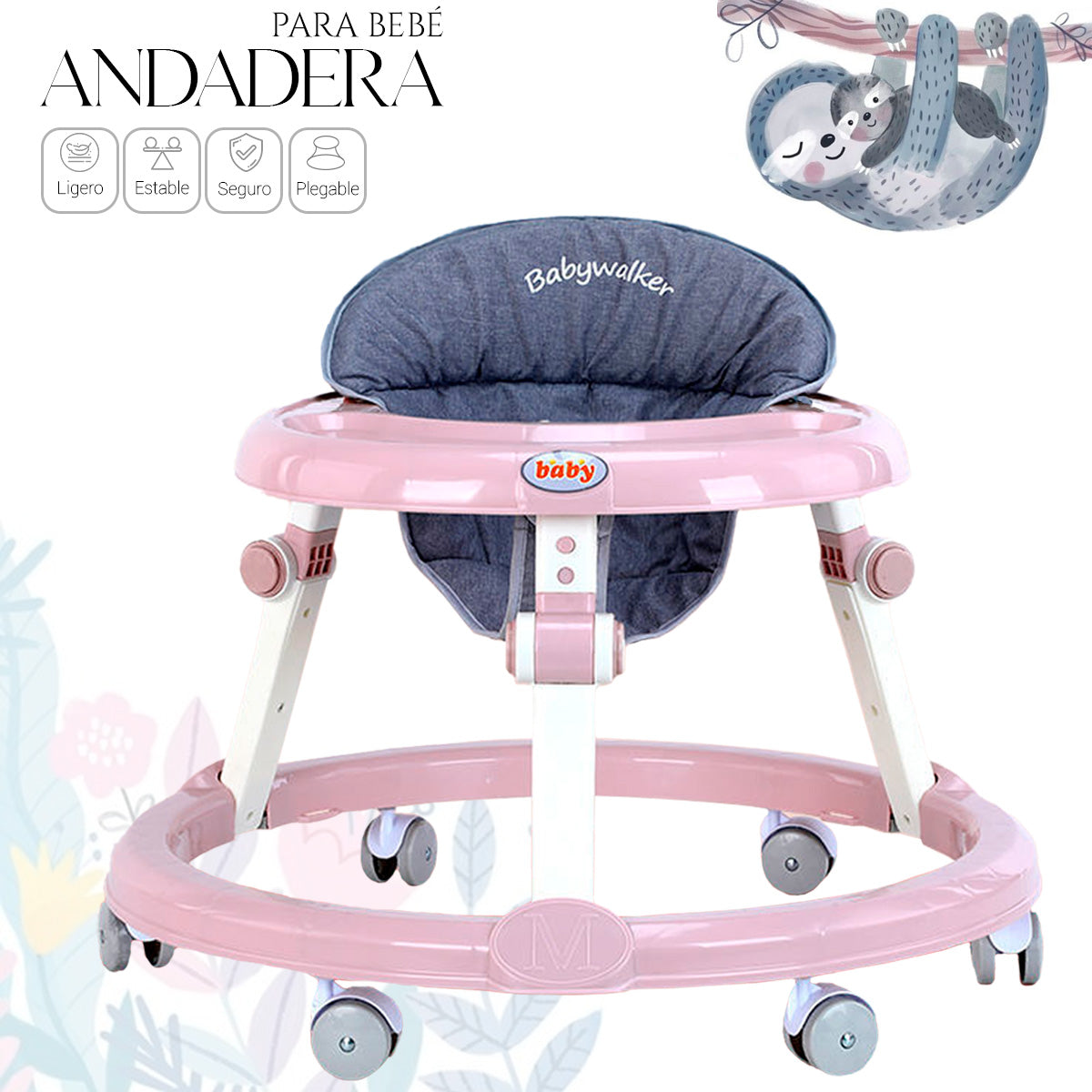 Andadera De Bebe Interactiva Portatil Plegable