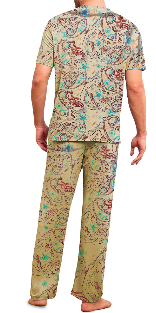 Conjunto de Pijama Para Hombre Elegante Camisa Pantalon