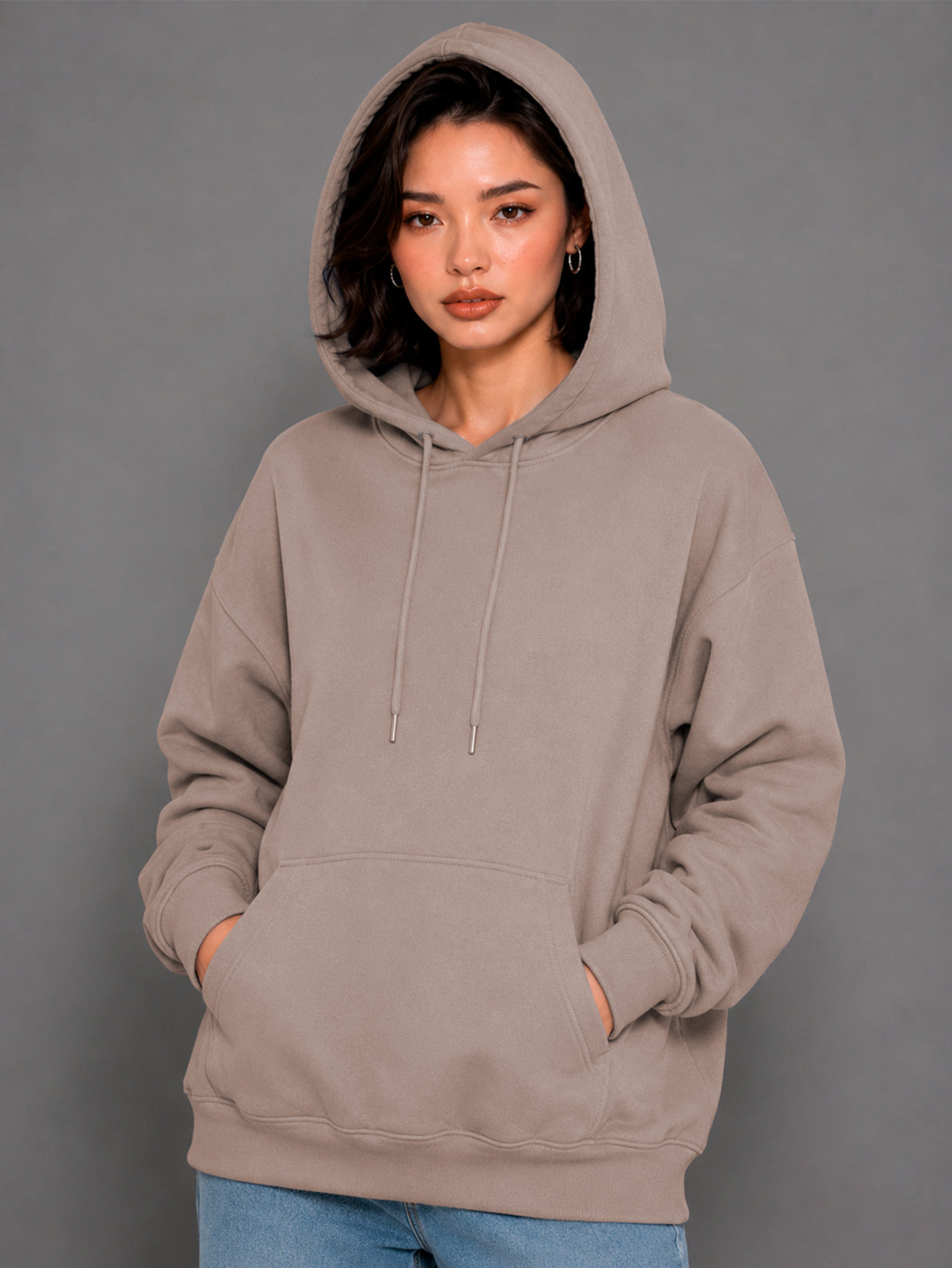 Sudadera con Capucha para Mujer Manga Larga Hoodie sin Cierre