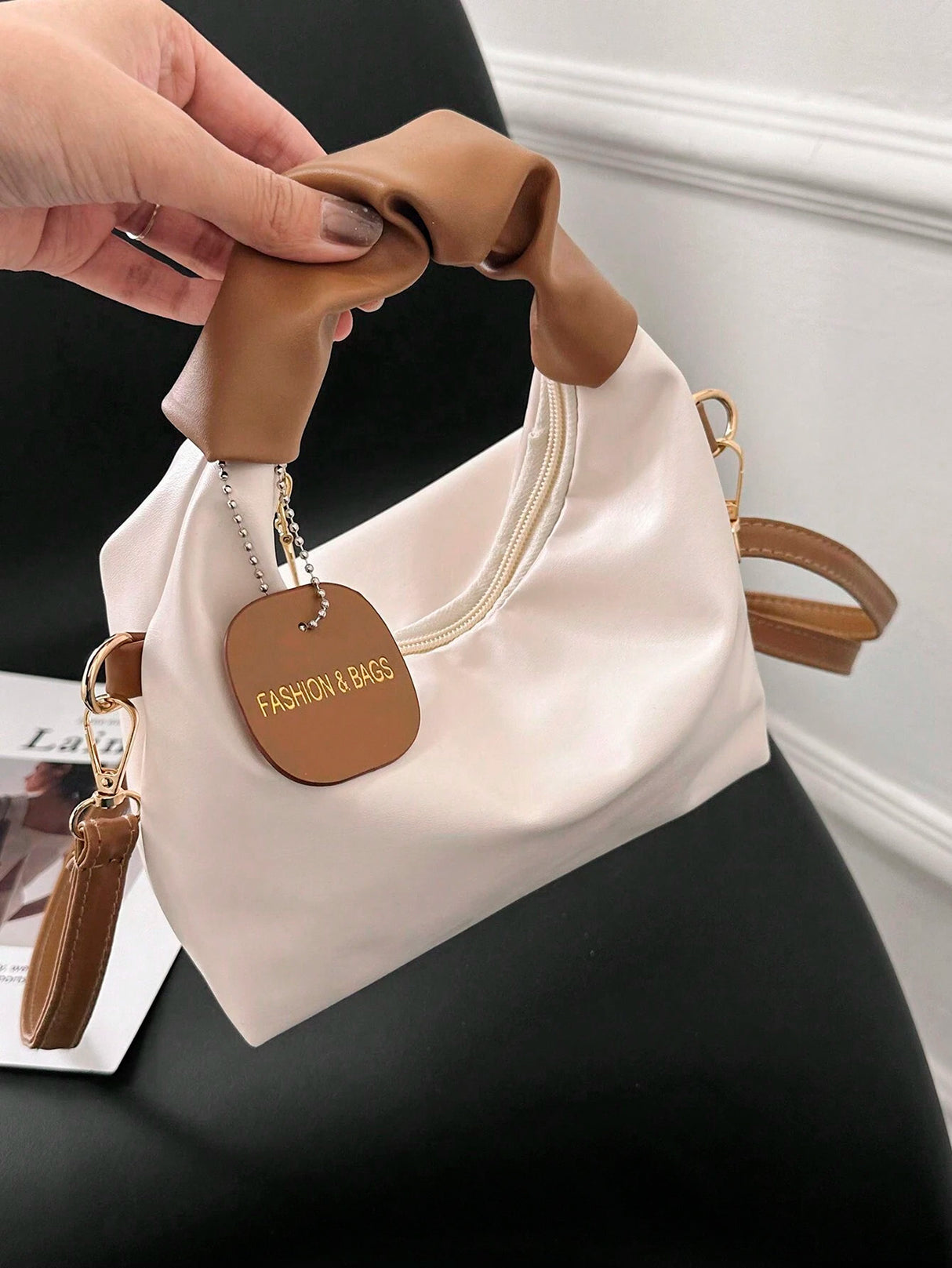 Bolso De Mano Tipo Piel Elegante Casual Para Mujer