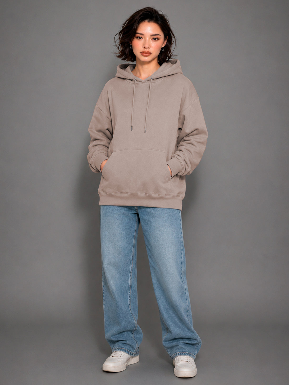 Sudadera con Capucha para Mujer Manga Larga Hoodie sin Cierre