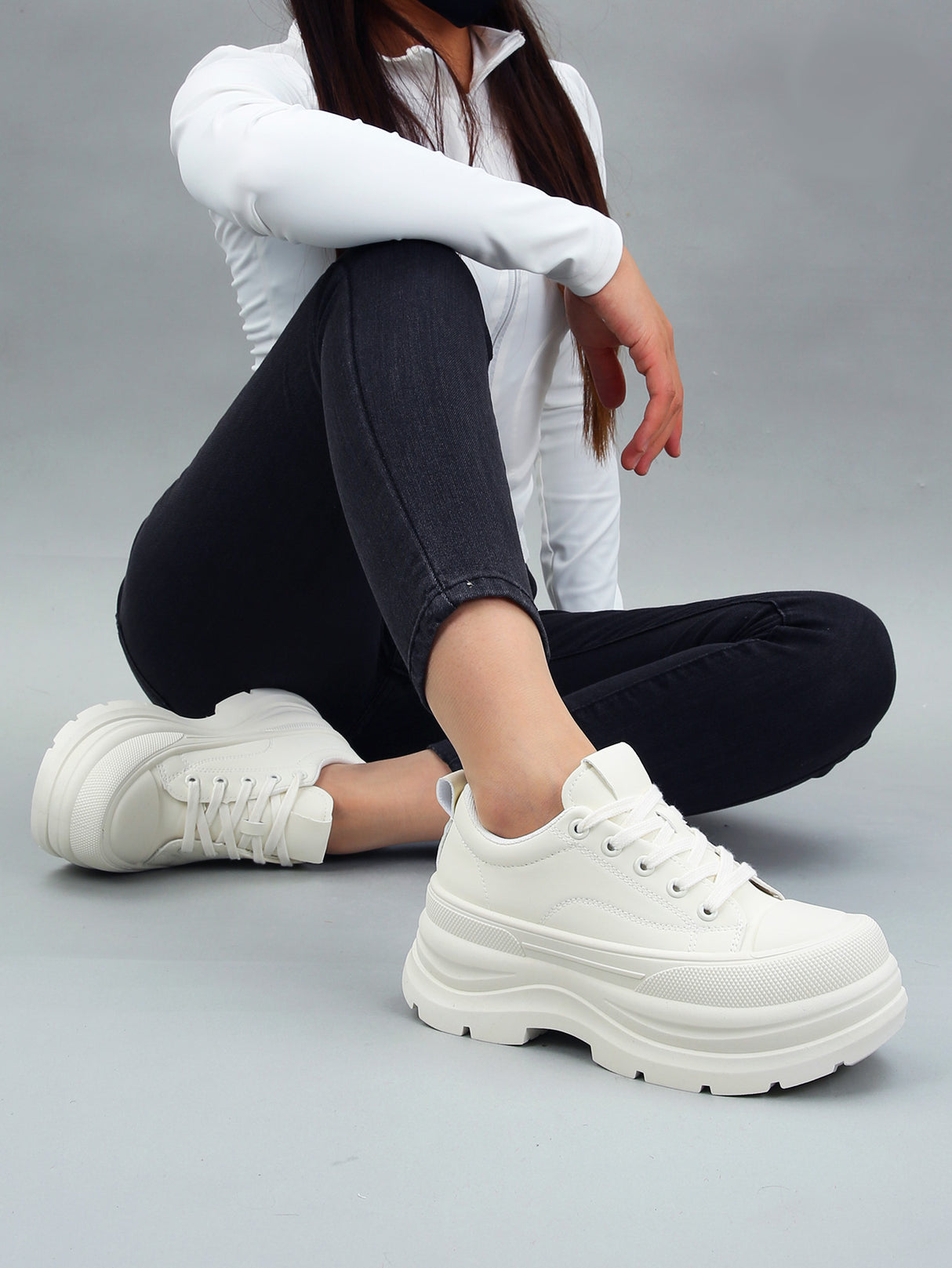 Tenis Tipo Bota Casual Para Mujer Con Plataforma