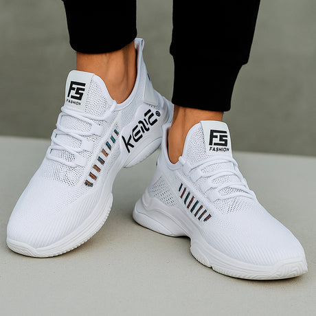 Tenis casuales para hombre con un diseño de  tela para correr con punta  Zapatilla cómodo para el uso Transpirable Y Absorción- Para Correr, Ejercicio