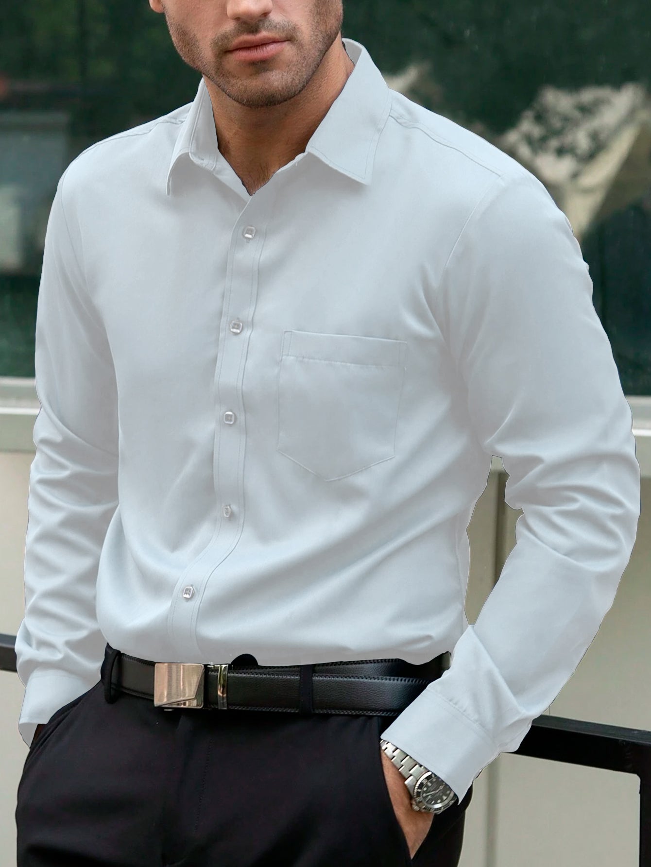 camisas slim hombre