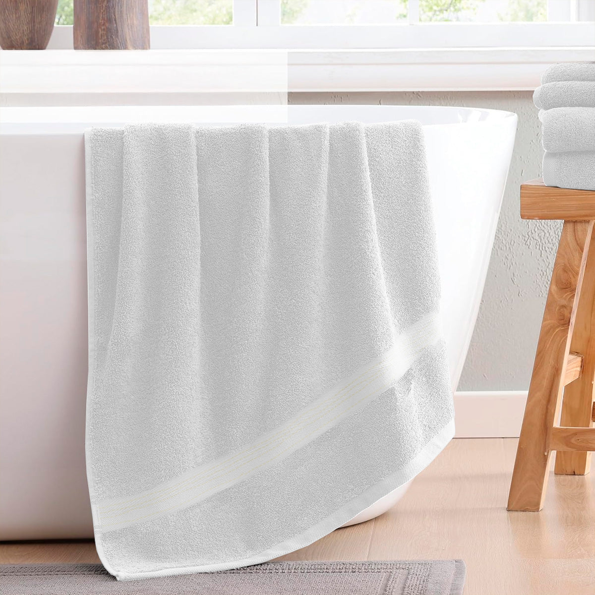 Pack de Toalla de baño de algodón puro, rectangular de 70*140cm, con patrón elegante Toalla De Baño Grande Completo 100% Algodón Suave ,absorbente, de secado rápido, resistente al color, adecuada para baño, hotel, viaje, fiesta, regalo, salón