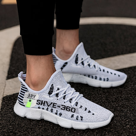 Tenis para hombre casuales con un diseño de  tela para correr con punta  con agujeta clásica, suela antideslizante Zapatilla para hombre cómodo transpirable ideal para el uso diario