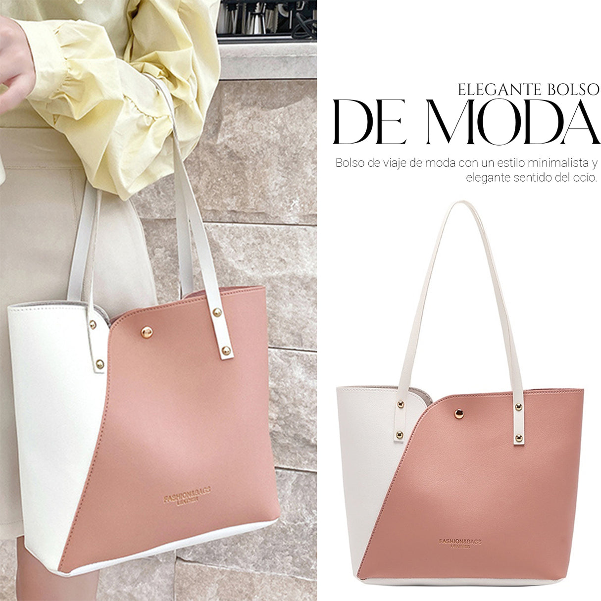 Bolsa De Mano Elegante Para Mujer Cosmetiquera Tote Bag