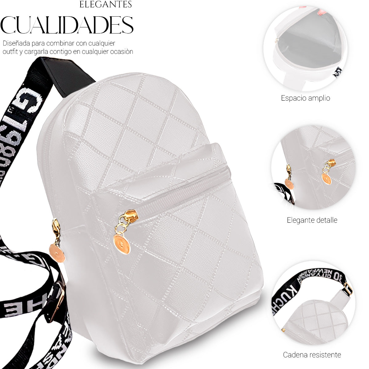 Bolso Bandolera Para Mujer Impermeable Vini Piel