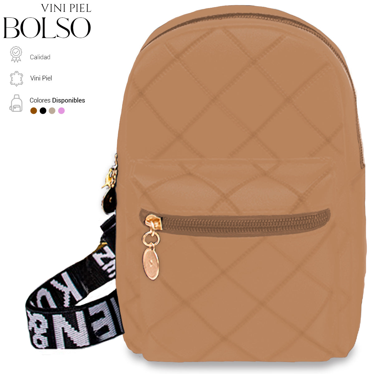 Bolso Bandolera Para Mujer Impermeable Vini Piel