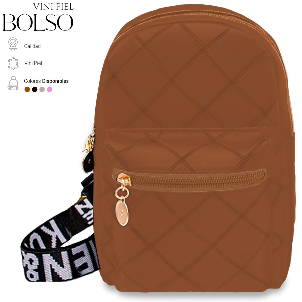 Bolso Bandolera Para Mujer Impermeable Vini Piel