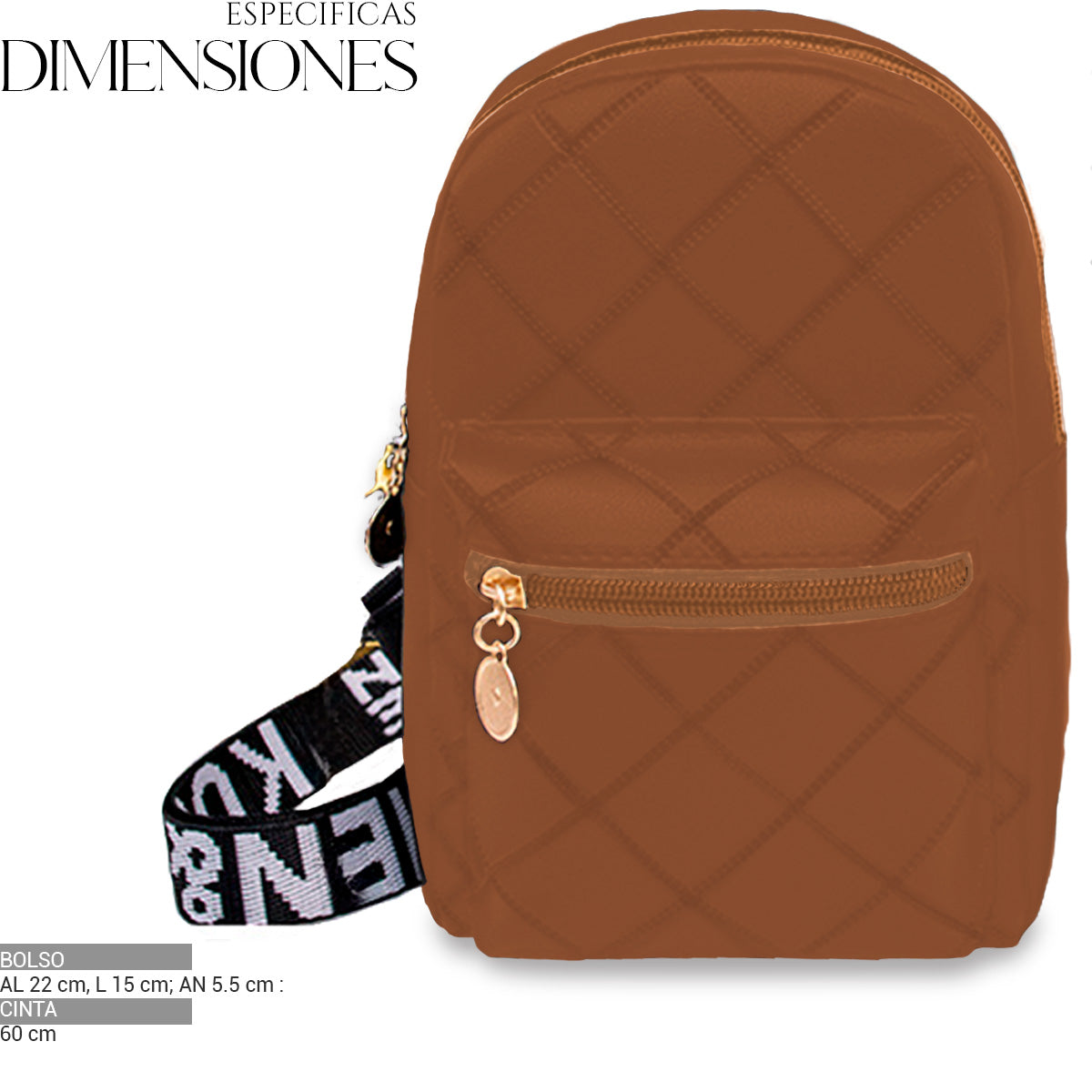 Bolso Bandolera Para Mujer Impermeable Vini Piel