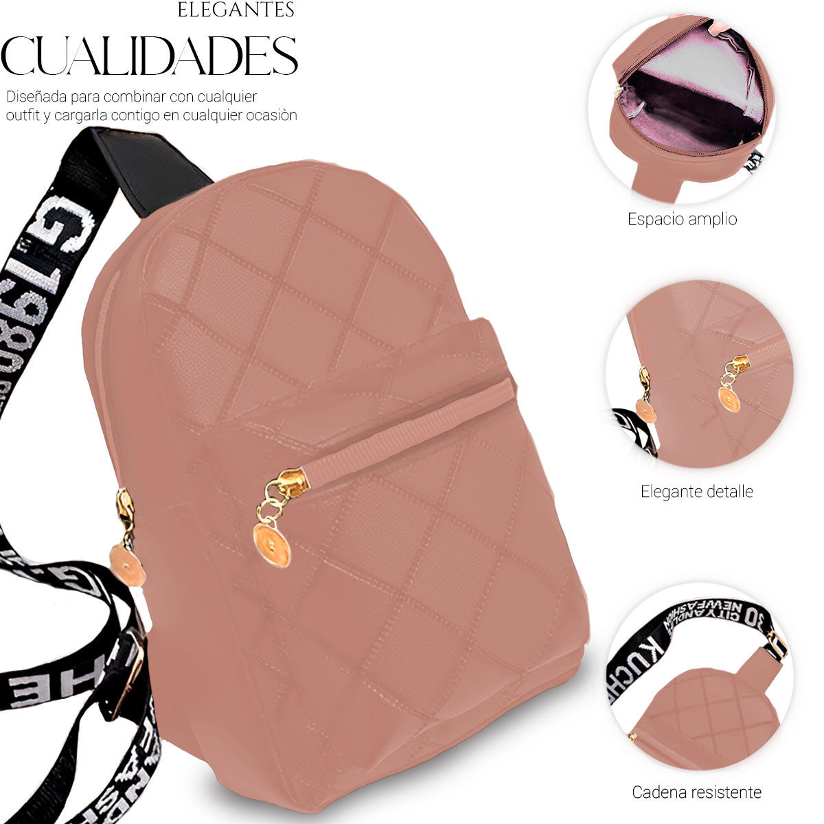 Bolso Bandolera Para Mujer Impermeable Vini Piel