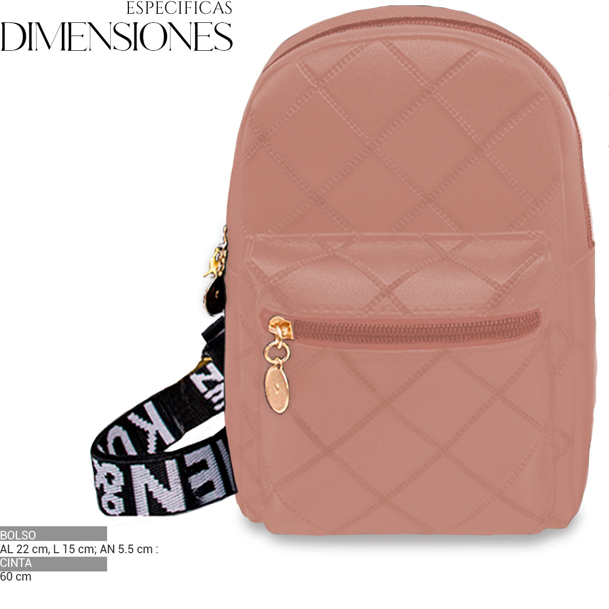 Bolso Bandolera Para Mujer Impermeable Vini Piel