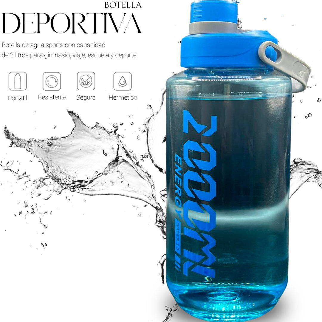 Botella De Agua Deportiva 2 Lts De Gran Capacidad Gym