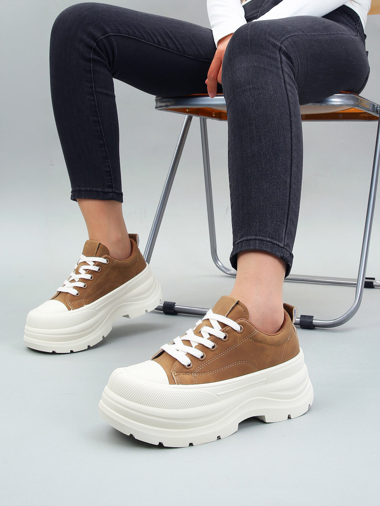 Tenis Tipo Bota Casual Para Mujer Con Plataforma