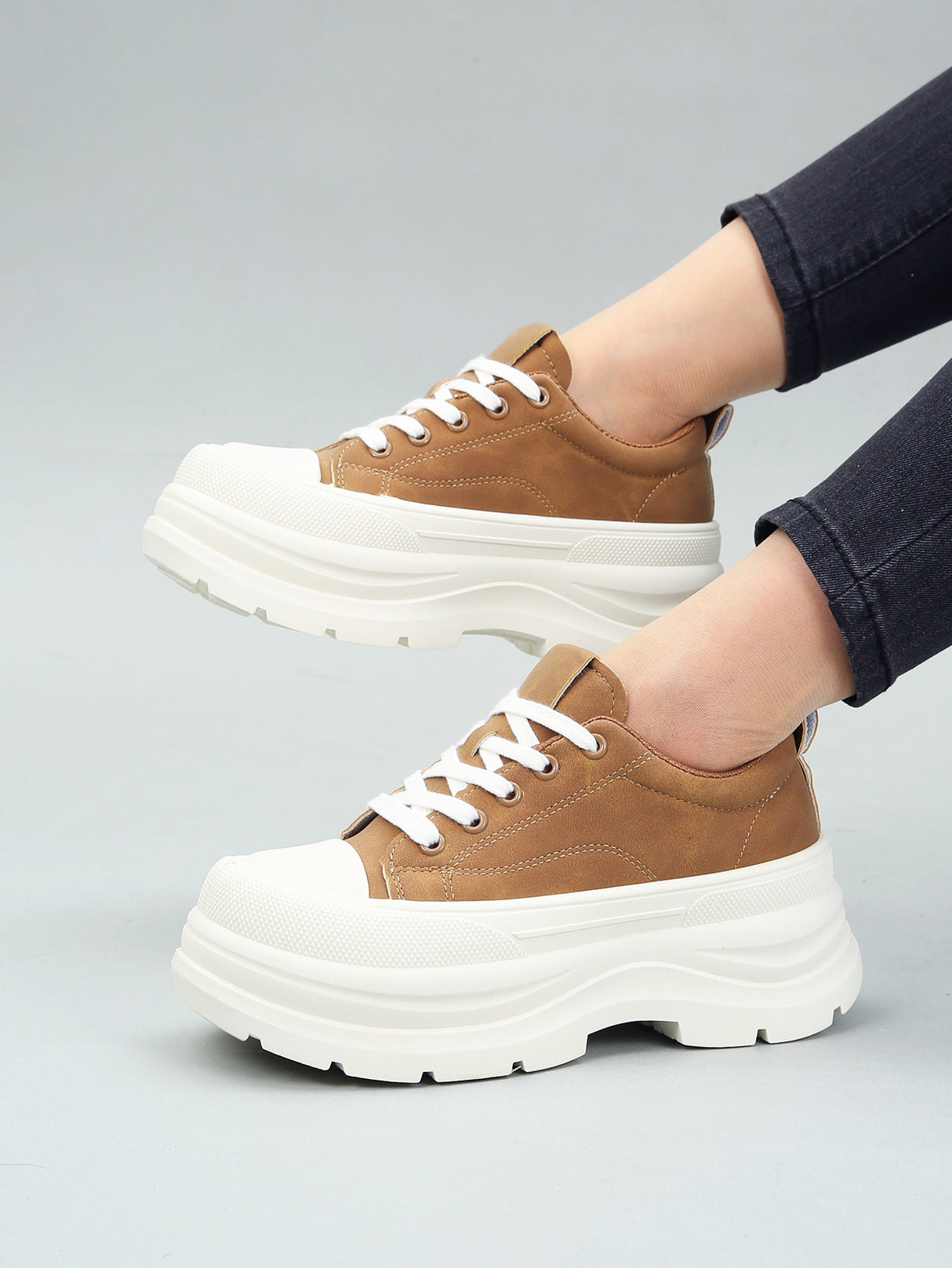 Tenis Tipo Bota Casual Para Mujer Con Plataforma