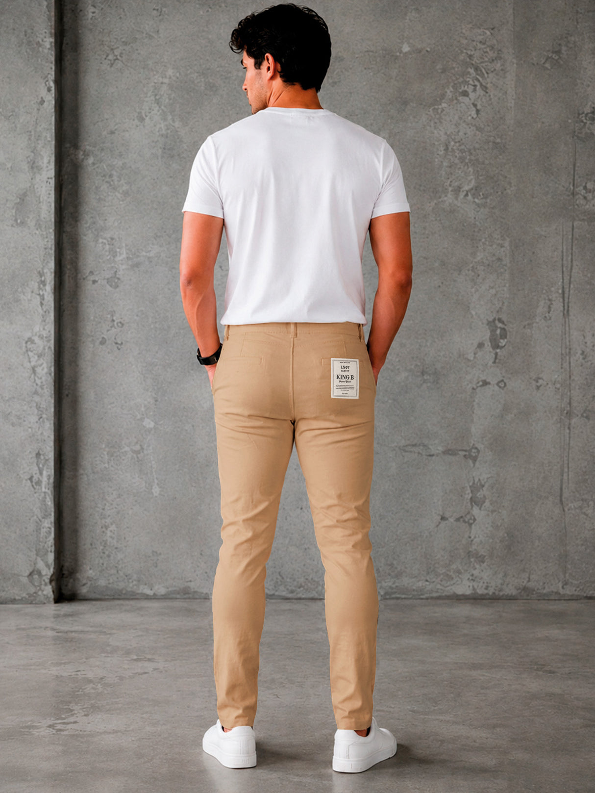 Pantalón De Vestir Casual Hombre Skinny Slim Fit Gabardina