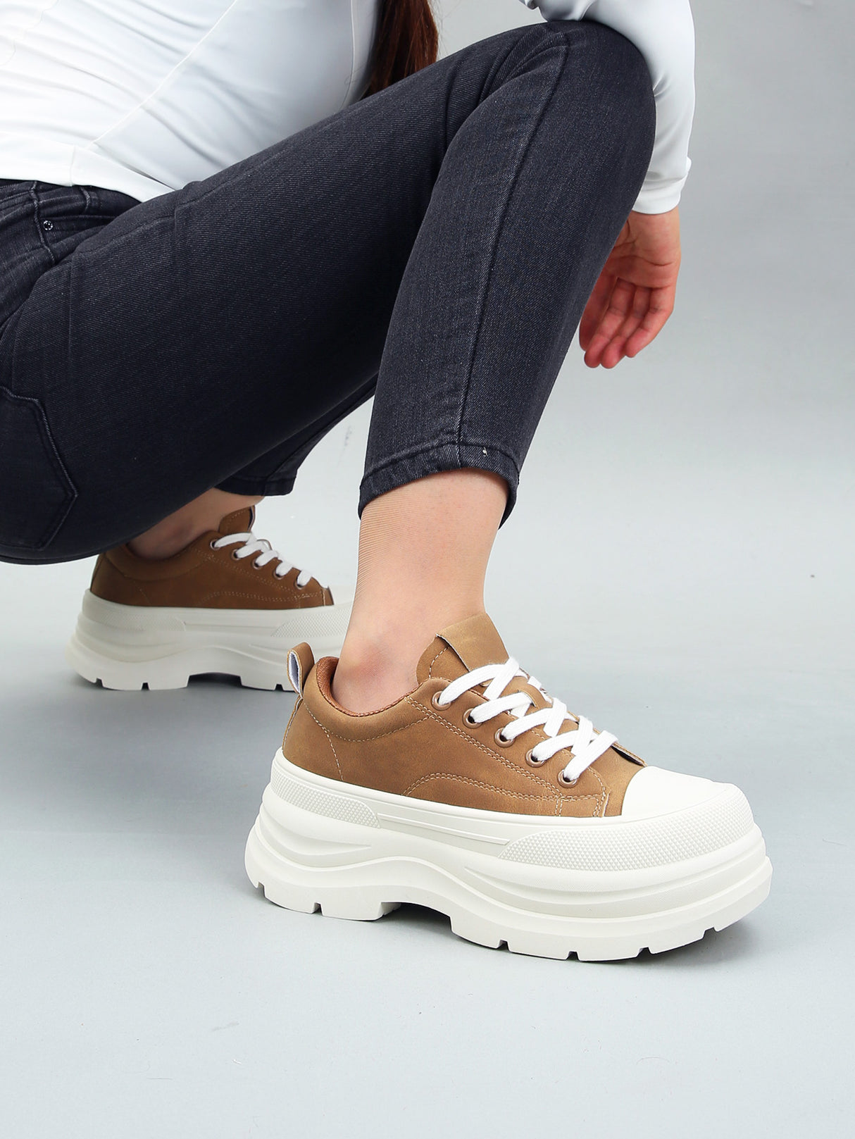 Tenis Tipo Bota Casual Para Mujer Con Plataforma