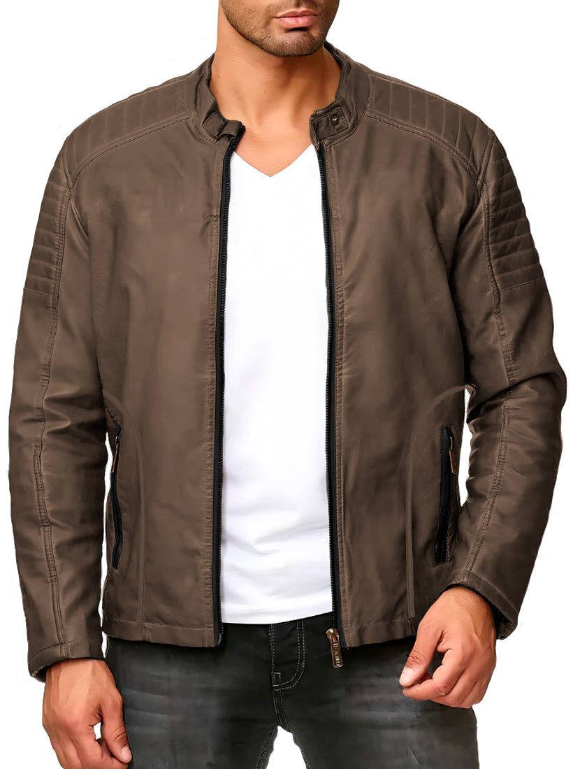 Chamarra Chaqueta Vinipiel Tipo Biker Para Hombre