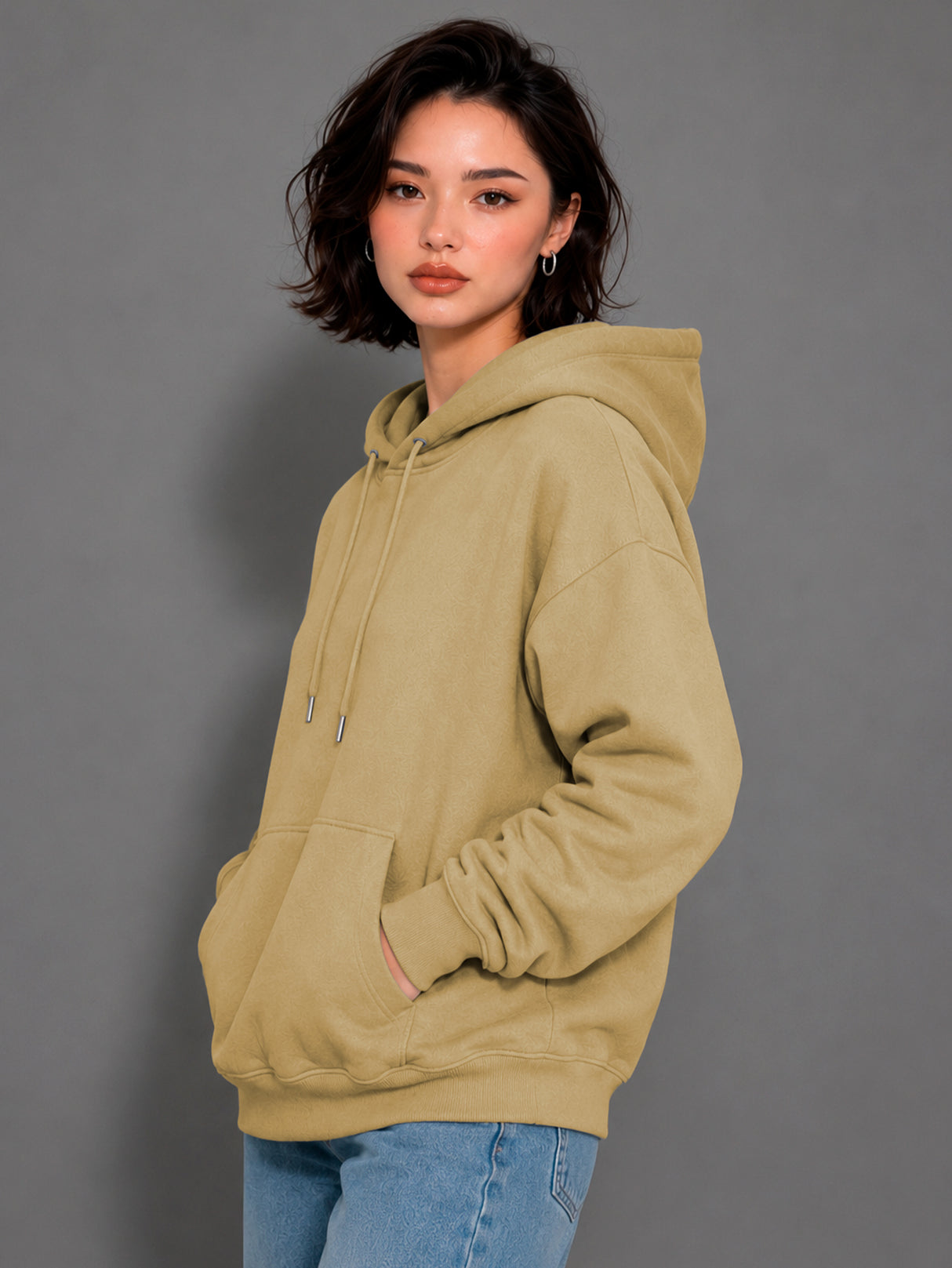 Sudadera con Capucha para Mujer Manga Larga Hoodie sin Cierre