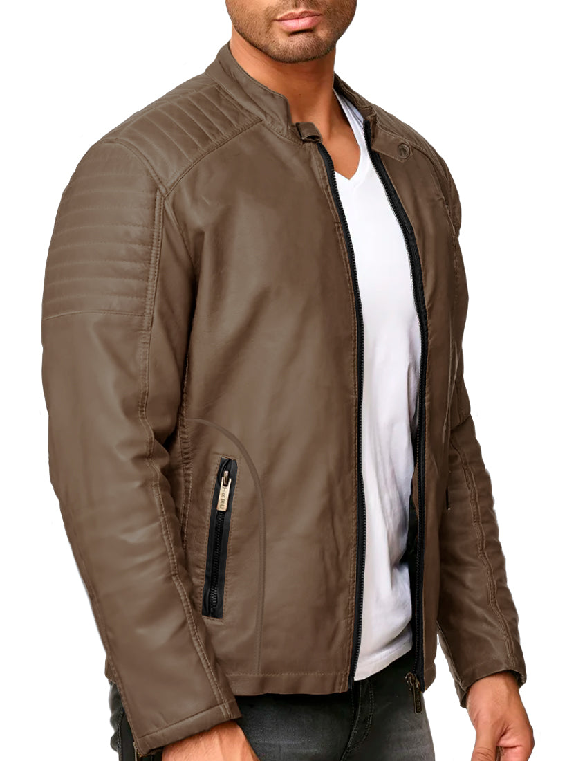 Chamarra Chaqueta Vinipiel Tipo Biker Para Hombre