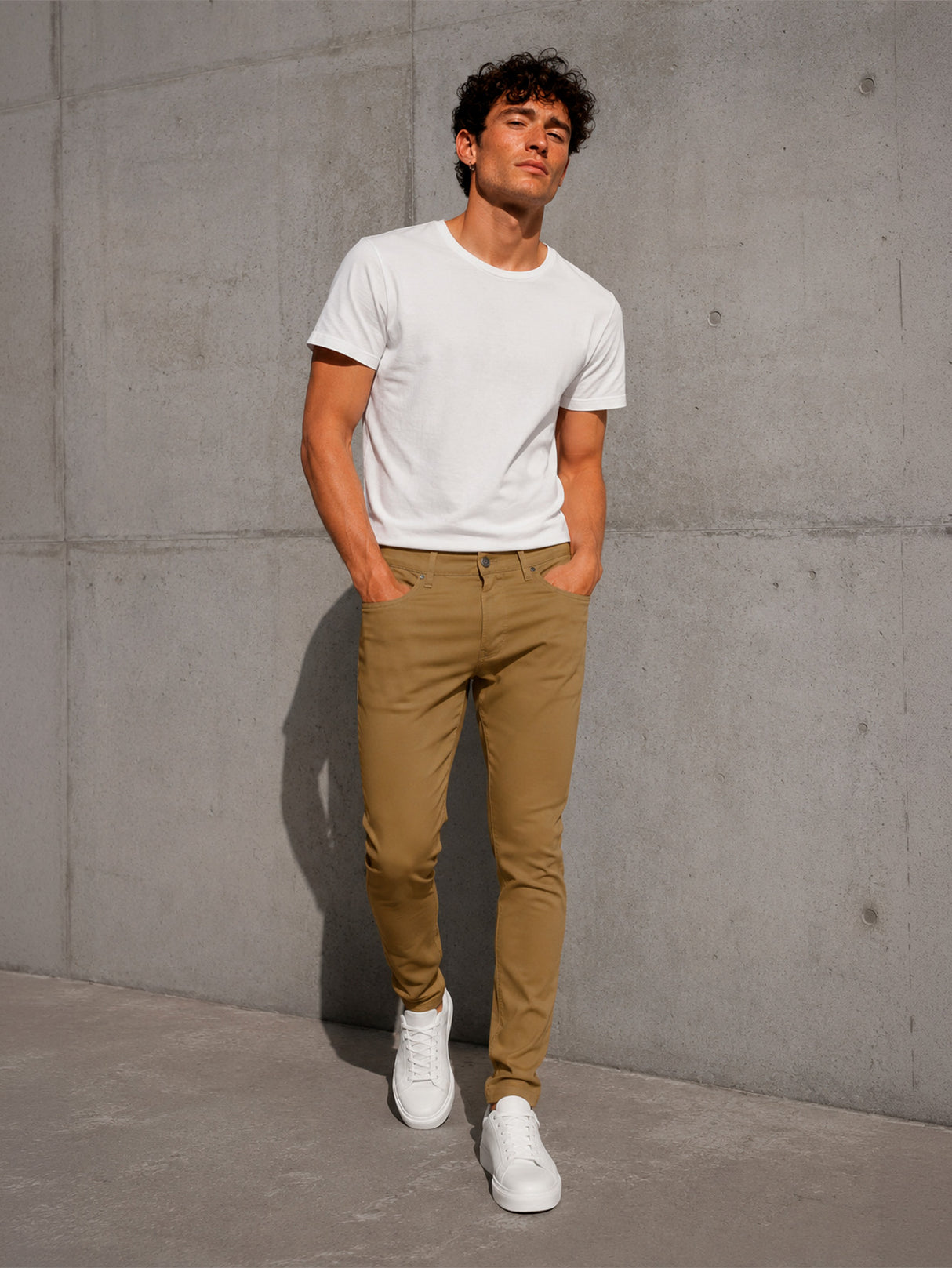 Pantalón De Vestir Casual Hombre Skinny Slim Fit Gabardina