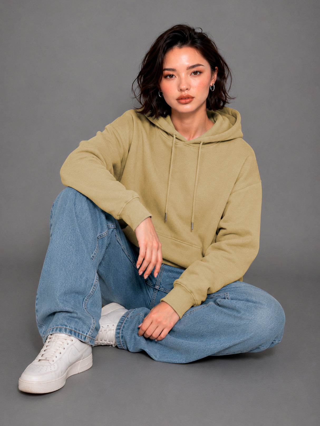 Sudadera con Capucha para Mujer Manga Larga Hoodie sin Cierre
