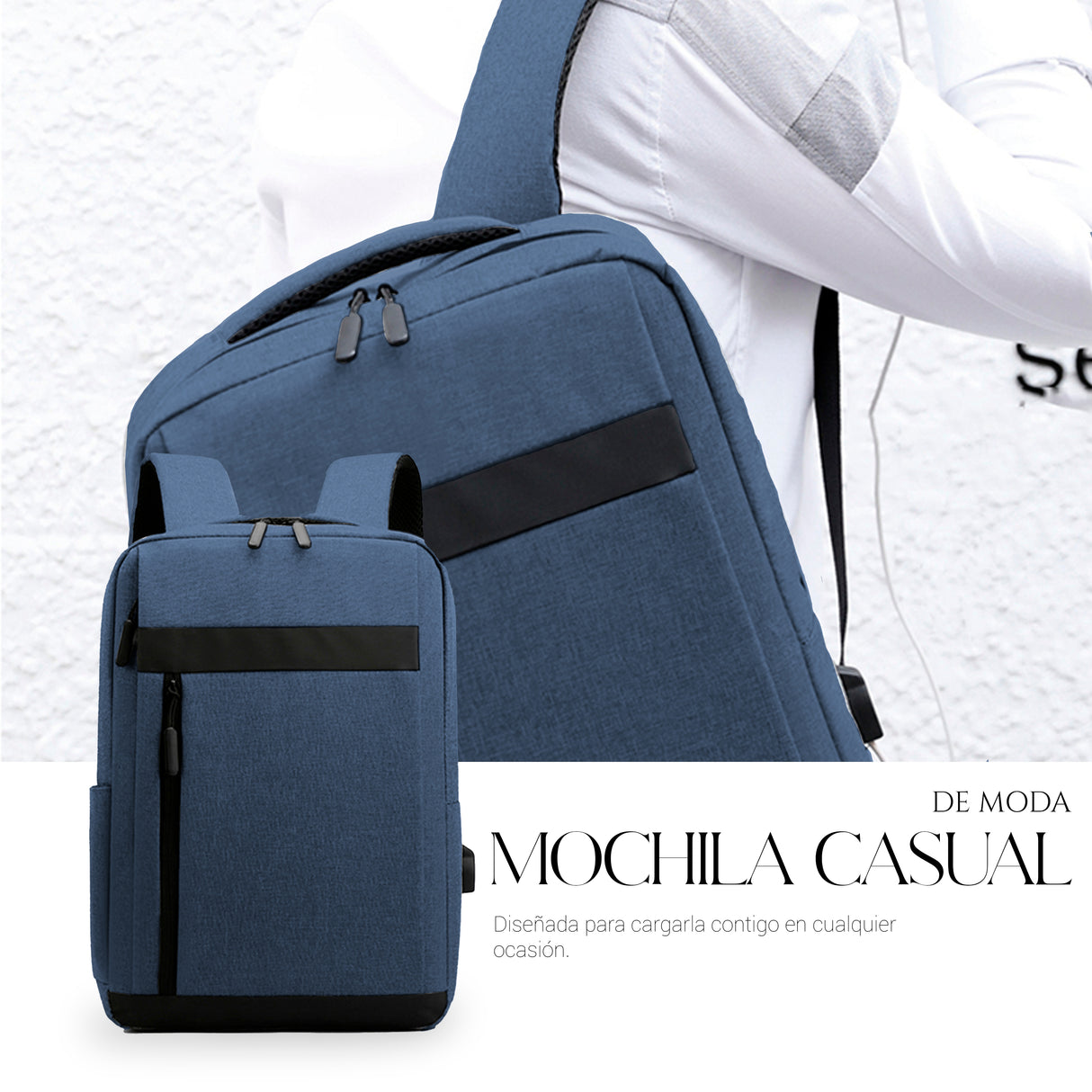 Mochila Backpack Impermeable Porta Laptop Puerto Usb