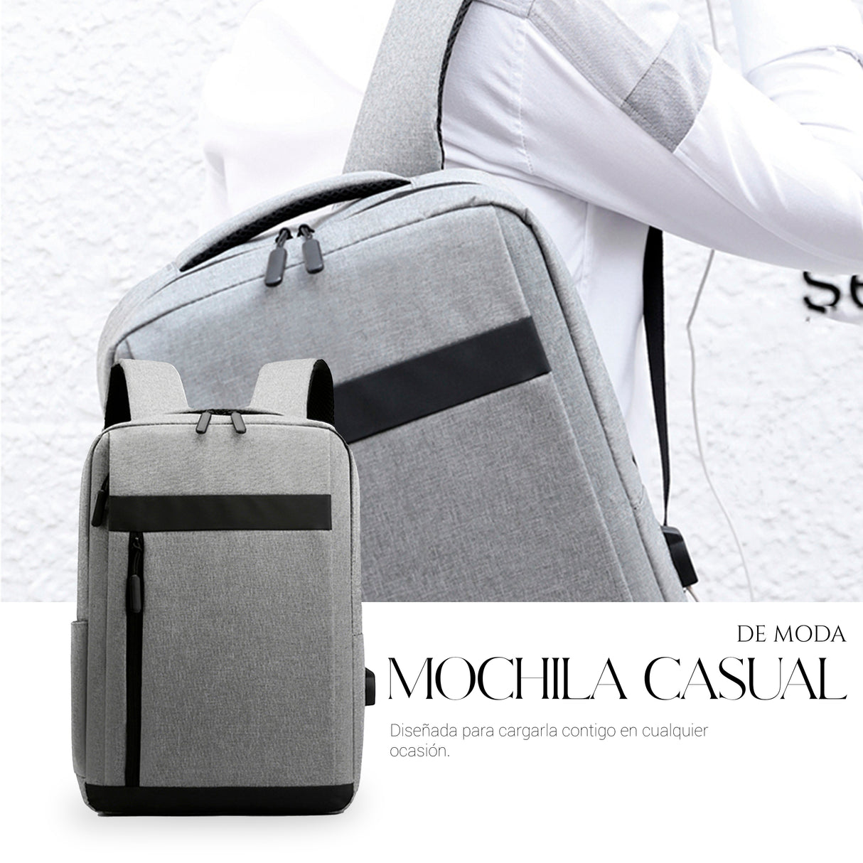 Mochila Backpack Impermeable Porta Laptop Puerto Usb