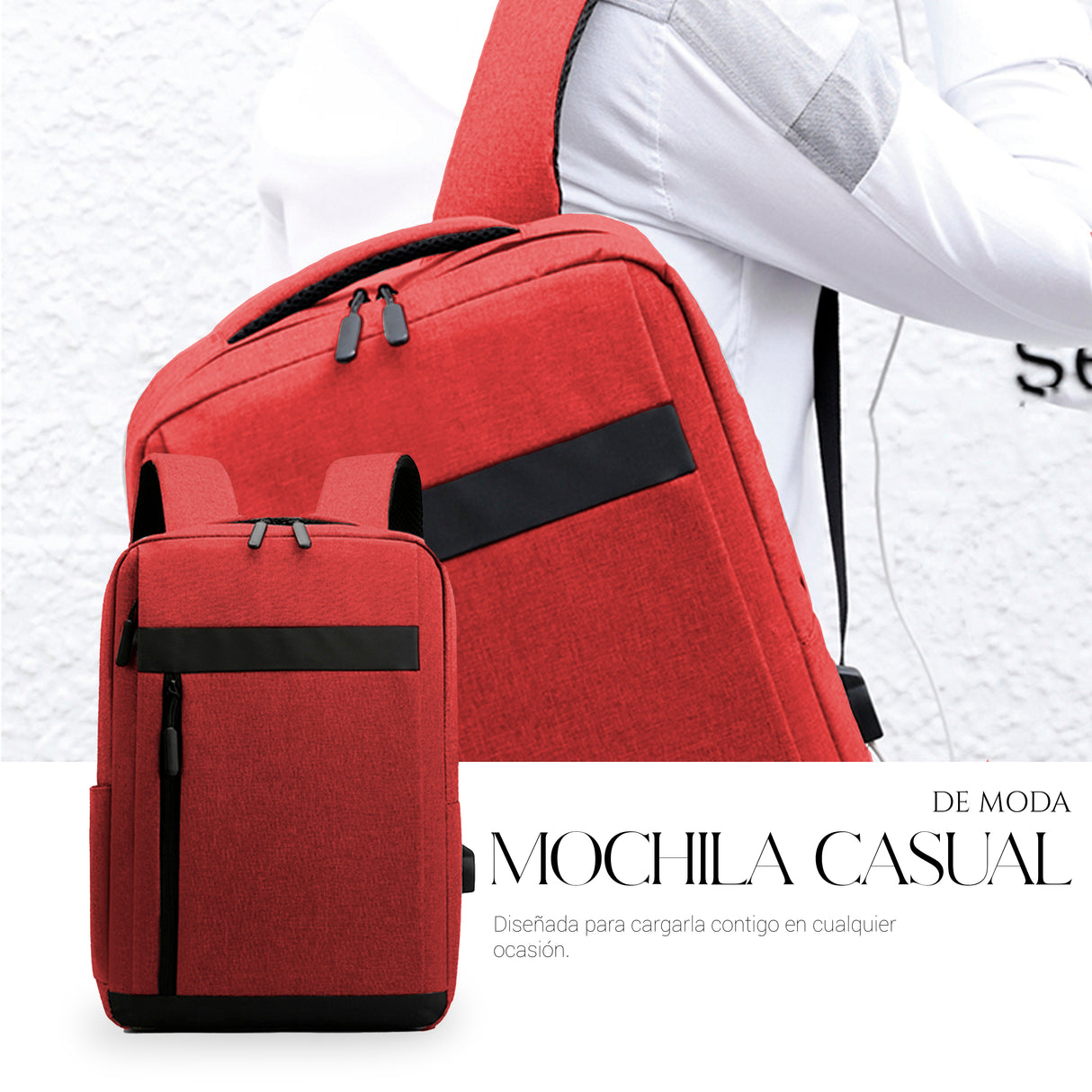 Mochila Backpack Impermeable Porta Laptop Puerto Usb