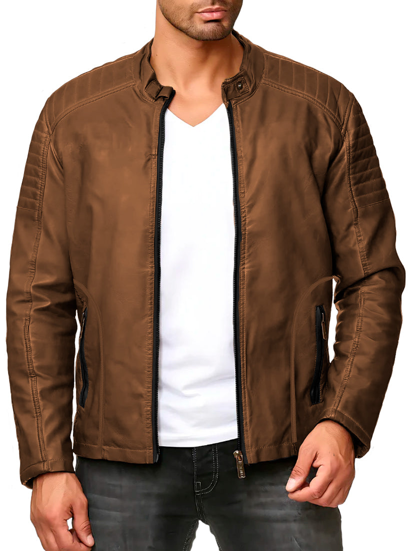 Chamarra Chaqueta Vinipiel Tipo Biker Para Hombre